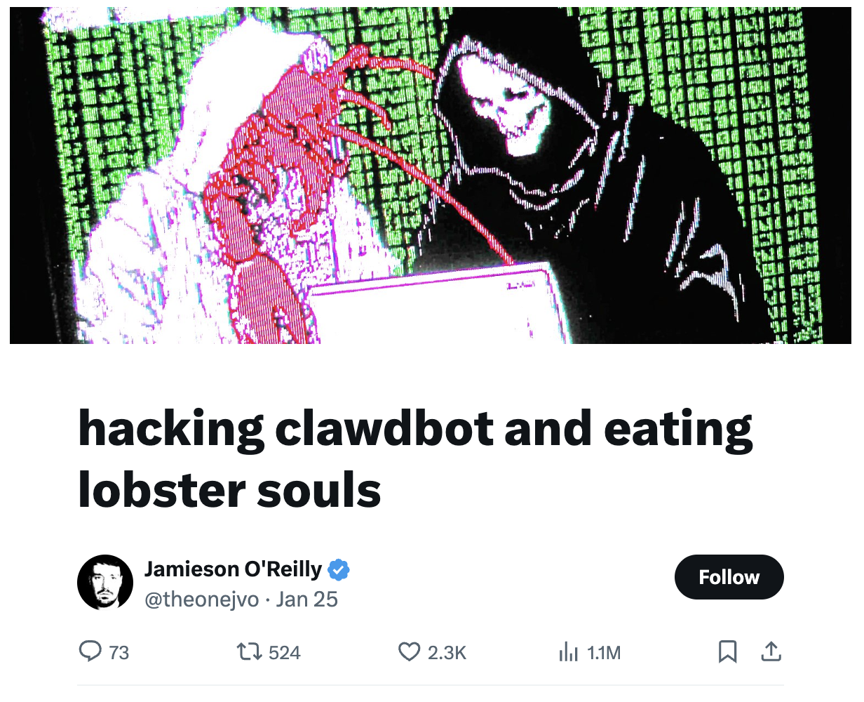 OpenClaw security risks X post